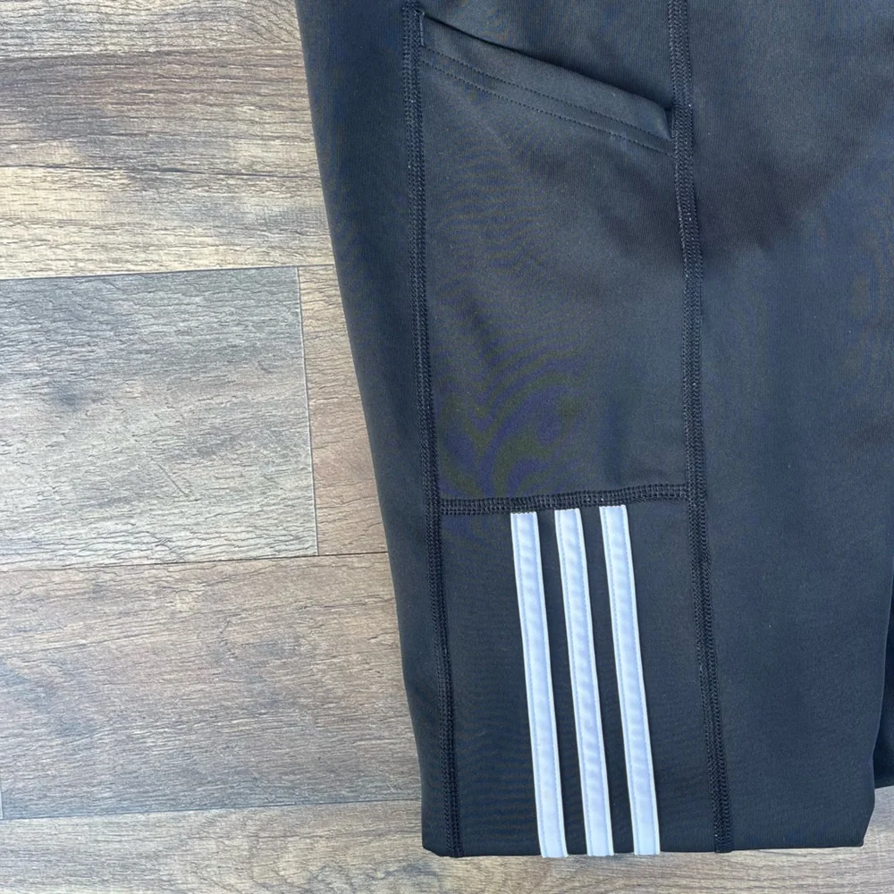 Adidas Climalite Black Leggings with White Stripes Medium - Picture 6 of 7